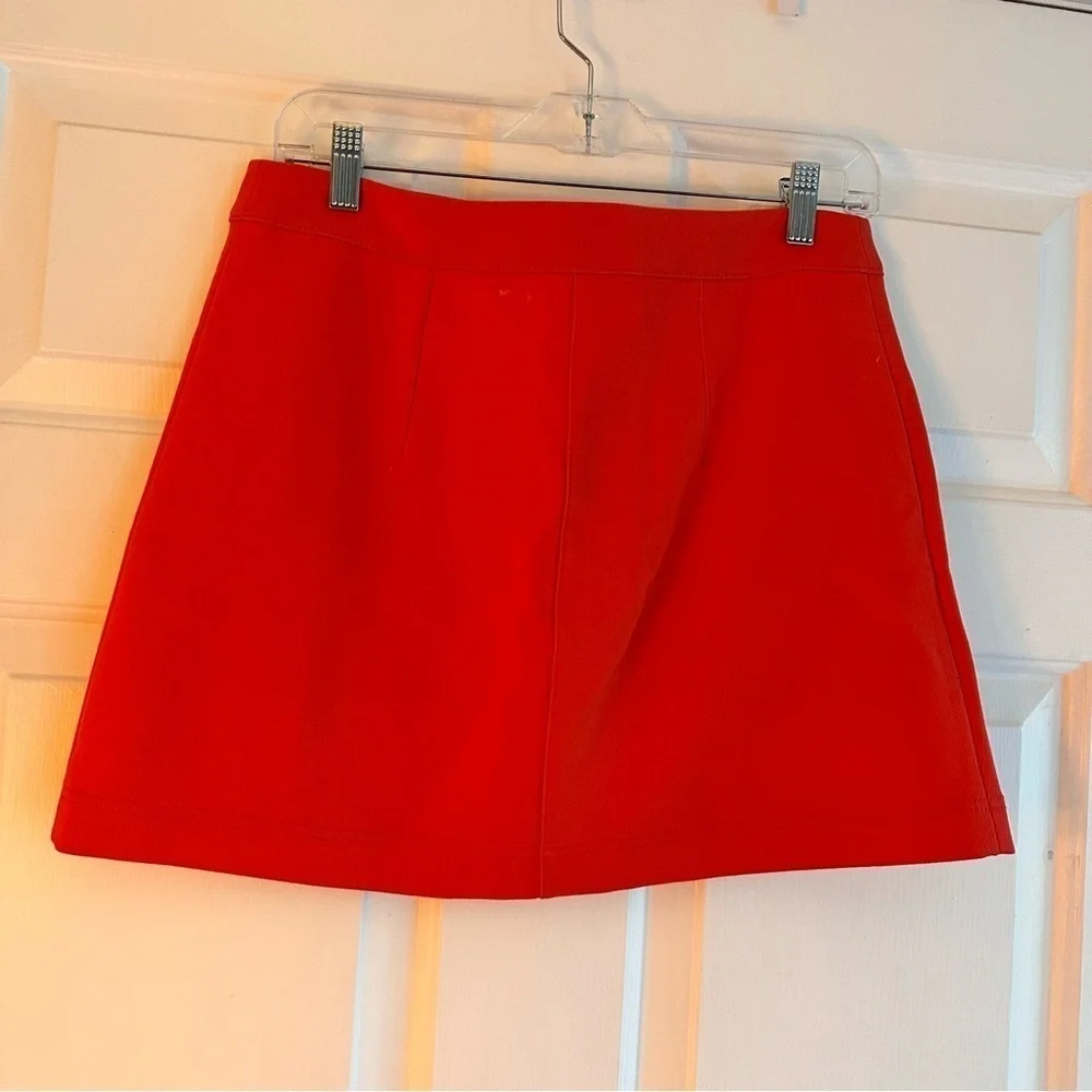 Rachel‎ Roy Orange Front Zip Mini Skirt Size 6
